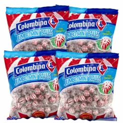 Colombina Jumbo Peppermint Balls, 0.32 oz Individually Wrapped, 120/Bag, 4 Bags/Carton