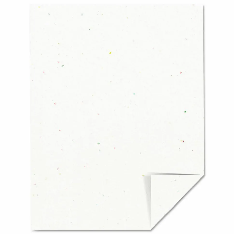 Color Cardstock, 65 lb Cover Weight, 8.5 x 11, Stardust Flecked White, 250/Pack