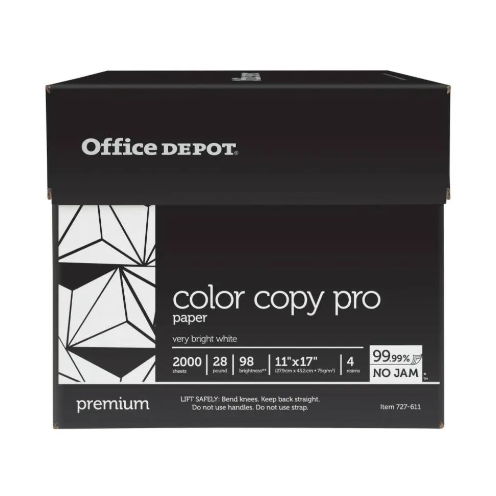 Color Copy Paper, White, Ledger (11" x 17"), 2000 Sheets Per Case, 28 Lb, 98 Brightness