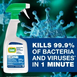 Comet Professional Disinfecting-Sanitizing Bathroom Cleaner, 128 Oz Bottle, Case Of 3