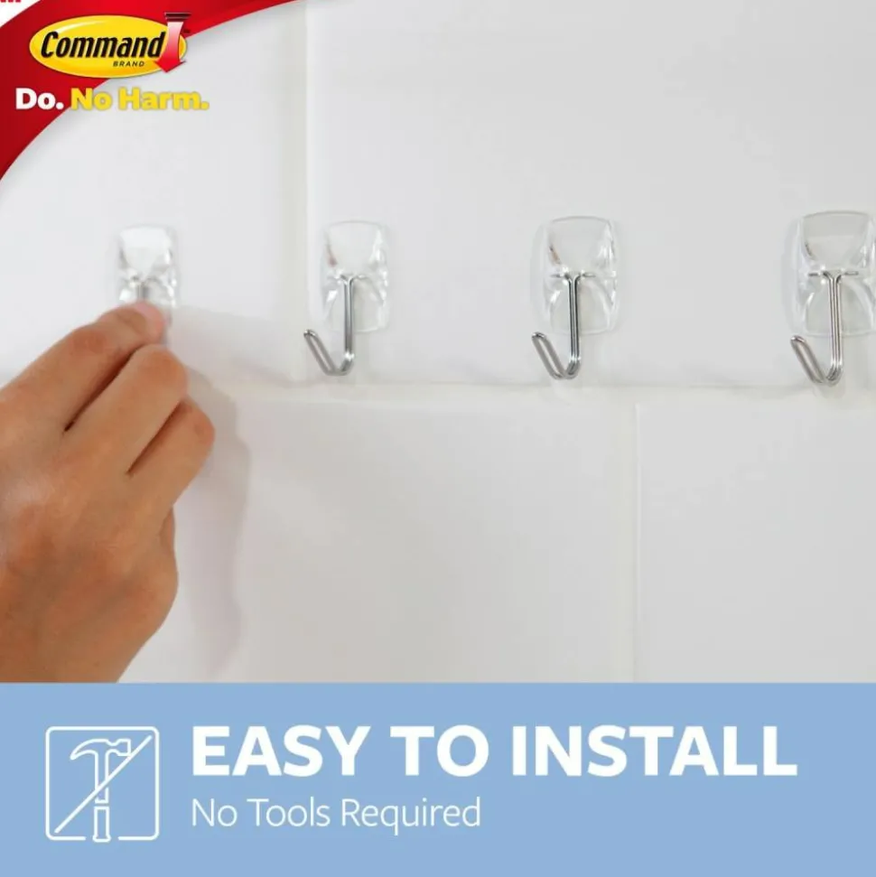 Command 9 Clear Small Wire Toggle Hooks and 12 Command Strips, Damage Free Hanging Hooks Wall Hangers for Hanging Home Decor, Holds up to 0.5 lb