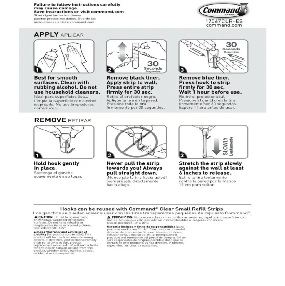 Command 9 Clear Small Wire Toggle Hooks and 12 Command Strips, Damage Free Hanging Hooks Wall Hangers for Hanging Home Decor, Holds up to 0.5 lb