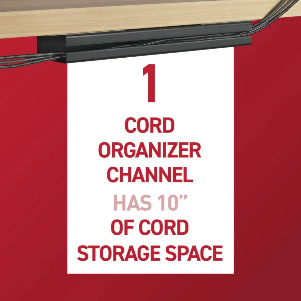 Command Cord Organizer Channel, 1 Black Channel, 8 Strips, 10" Cord Storage Space, Great for Damage-Free Electronics Organization Under Desk