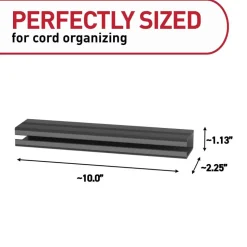 Command Cord Organizer Channel, 1 Black Channel, 8 Strips, 10