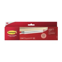 Command Cord Organizer Channel, 1 White Channel, 8 Strips, 10