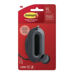 Command Cord Wrap 17307BLK-ES, Black, 1 Unit, 2 Medium Strips
