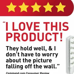 Command Damage-Free Hanging Picture Hanging Strip Pairs, Holds Up to 2.5 lb, Medium: 0.75