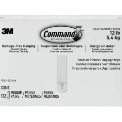 Command Damage-Free Hanging Picture Hanging Strip Pairs, Holds Up to 2.5 lb, Medium: 0.75