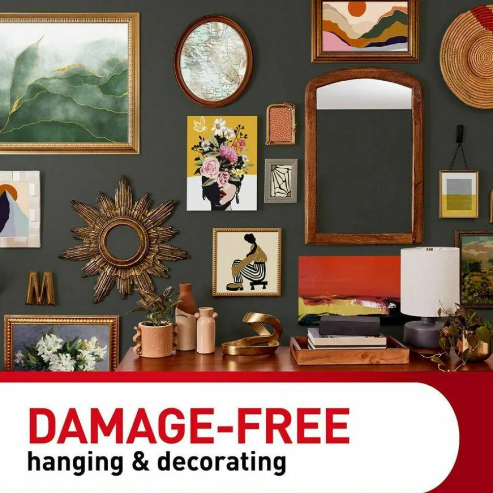 Command Damage-Free Hanging Picture Hanging Strip Pairs, Holds up to 5 lb, 8/Pack