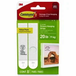 Command Damage-Free Hanging Picture Hanging Strip Pairs, Holds up to 5 lb, 8/Pack