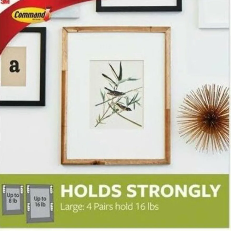 Command Damage-Free Picture Hanging Strips, Large, 5-5/8" x 5-3/16" , Pack Of 120 Strips, 17206S120NA