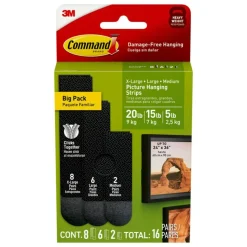Command Hanging Strip, 17218BLK16ES