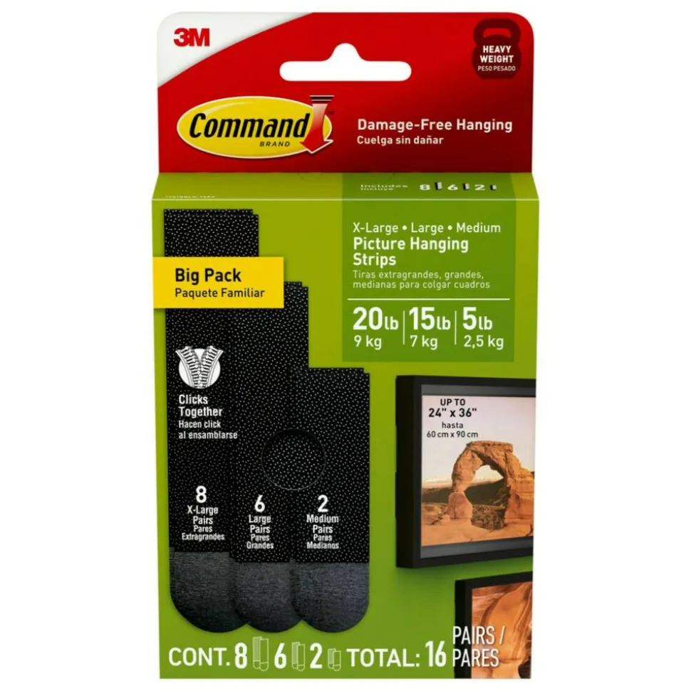 Command Hanging Strip, 17218BLK16ES