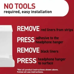 Command Headphone Hanger 17309-ES, 1 Hook, 4 Large Strips