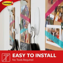 Command Large Clothes Hanger, 1 Hook, 2 White Adhesive Strips, Damage Free Hanging Picture Hangers, No Tools Wall Hanging Strips For Living Spaces