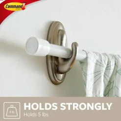 Command Large Hook, 1 Hook, 2 White Adhesive Strips, Damage Free Hanging Picture Hangers, No Tools Wall Hanging Strips For Living Spaces