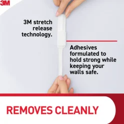 Command Large Hooks, 1 Hook, 2 White Adhesive Strips, Damage Free Hanging Picture Hangers, No Tools Wall Hanging Strips For Living Spaces