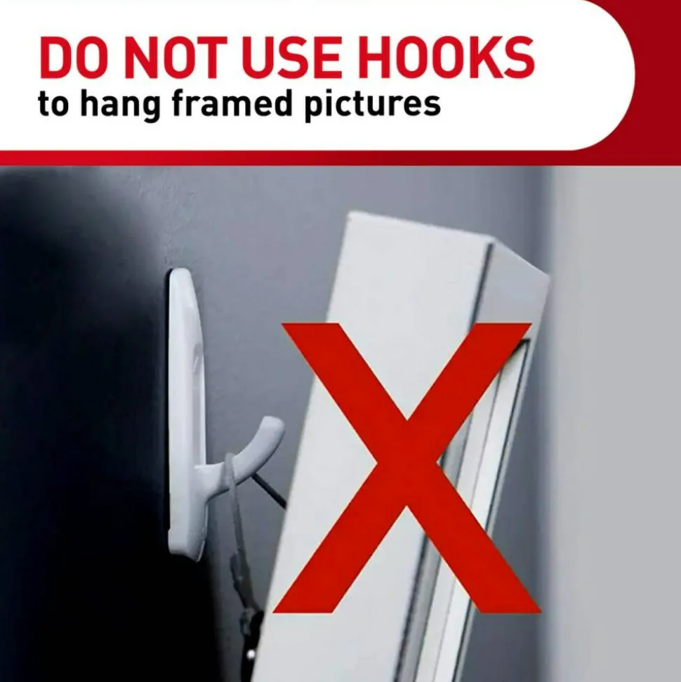 Command Large Hooks, 1 Hook, 2 White Adhesive Strips, Damage Free Hanging Picture Hangers, No Tools Wall Hanging Strips For Living Spaces