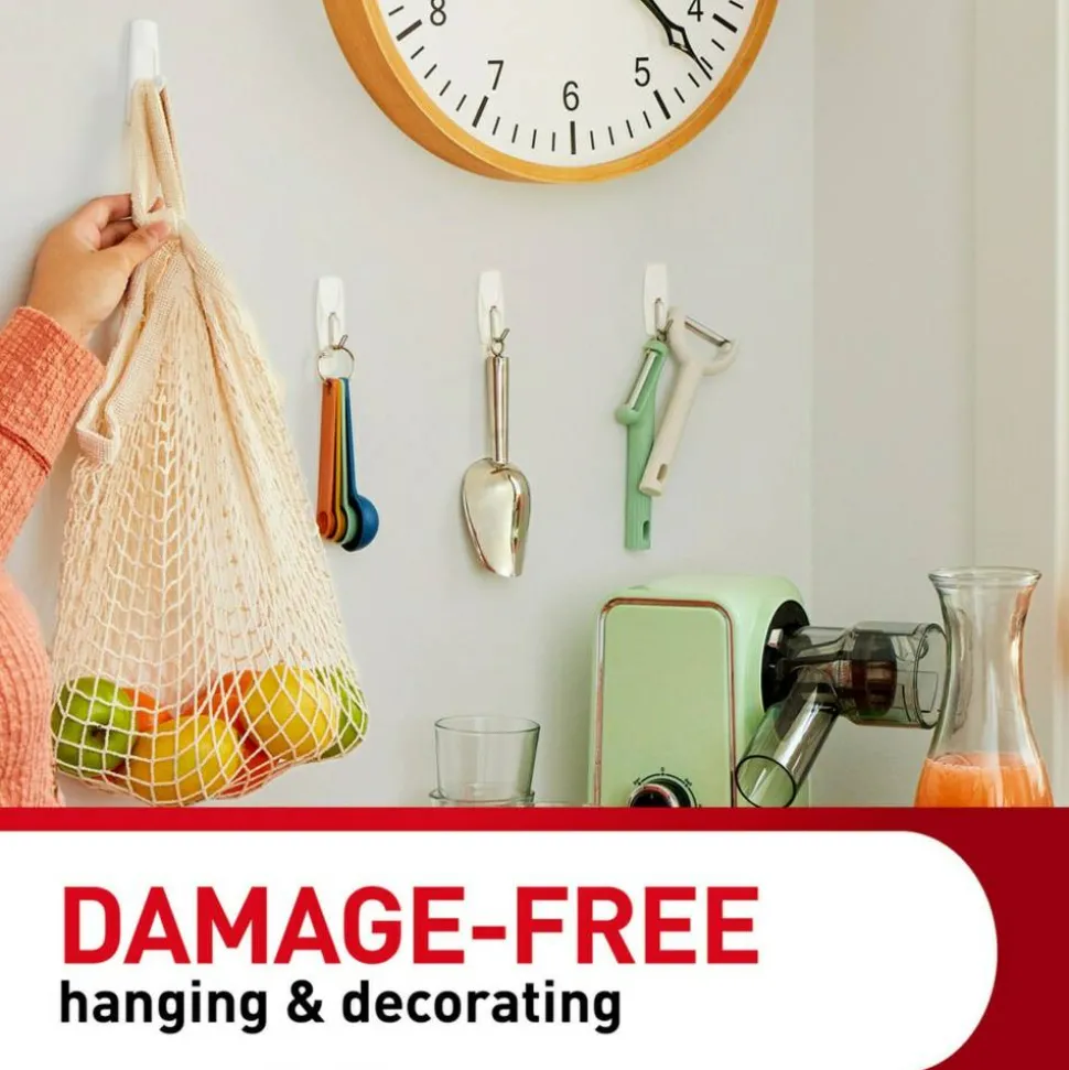 Command Large Hooks, 1 Hook, 2 White Adhesive Strips, Damage Free Hanging Picture Hangers, No Tools Wall Hanging Strips For Living Spaces