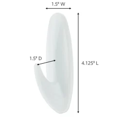 Command Large Utility Hook, Plastic, White, Supports 5 lb