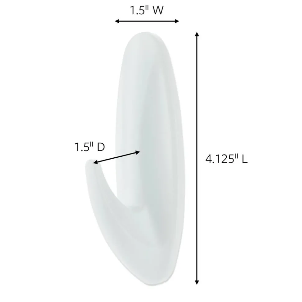 Command Large Utility Hook, Plastic, White, Supports 5 lb