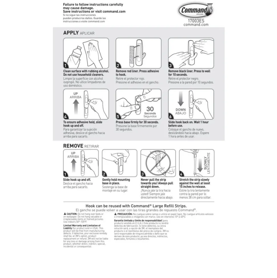 Command Large Utility Hooks, 14 Hooks, 16 White Adhesive Strips, Damage Free Hanging Picture Hangers, No Tools Wall Hanging Strips For Living Spaces