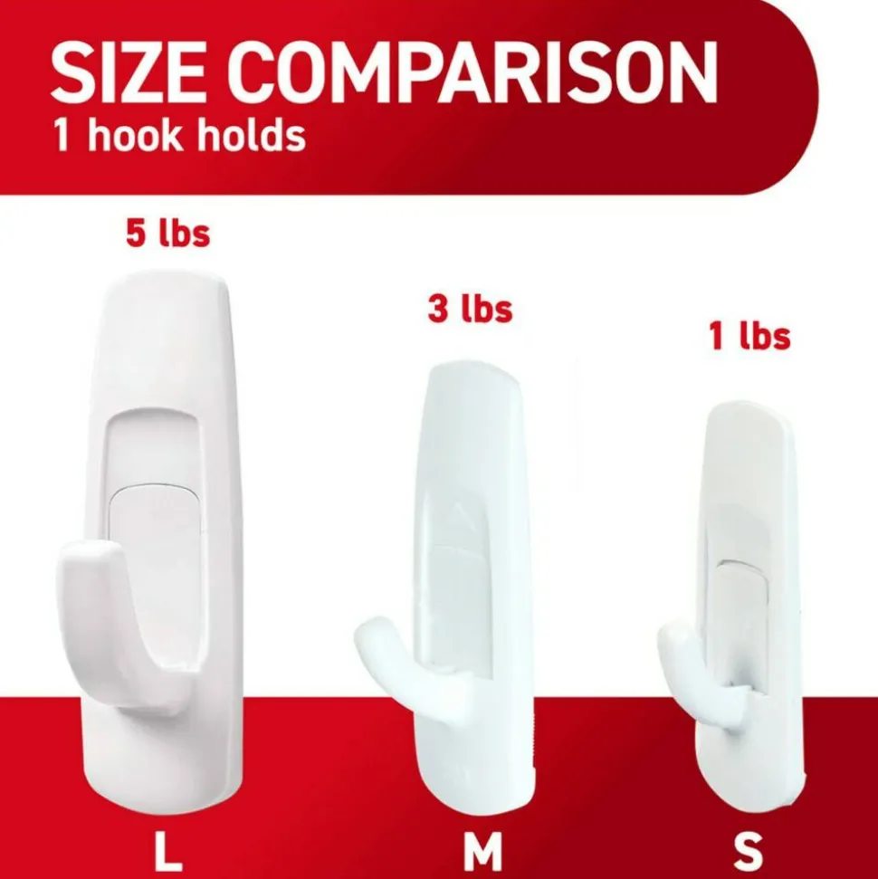 Command Large Utility Hooks, 14 Hooks, 16 White Adhesive Strips, Damage Free Hanging Picture Hangers, No Tools Wall Hanging Strips For Living Spaces