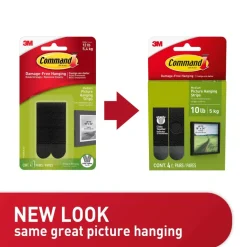Command Medium Black Picture Hanging Strips, 17201BLK
