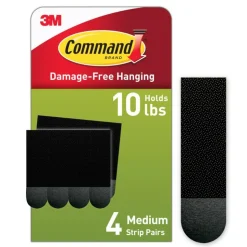 Command Medium Black Picture Hanging Strips, 17201BLK