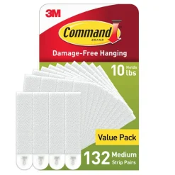 Command Medium (10lb) Picture Hanging Strips, White, 132 Pairs (234 strips), 17201S132A