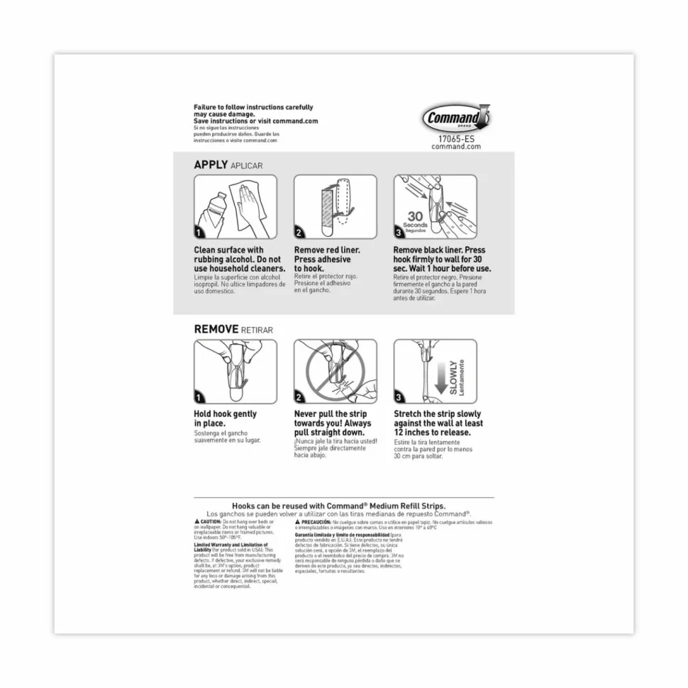 Command Medium Toggle-Wire Hooks, Metal Wire, Silver, Supports 2 lb, 35/Pack