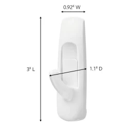 Command Medium Utility Hooks, 2 Hooks, 4 White Adhesive Strips, Damage Free Hanging Picture Hangers, No Tools Wall Hanging Strips For Living Spaces