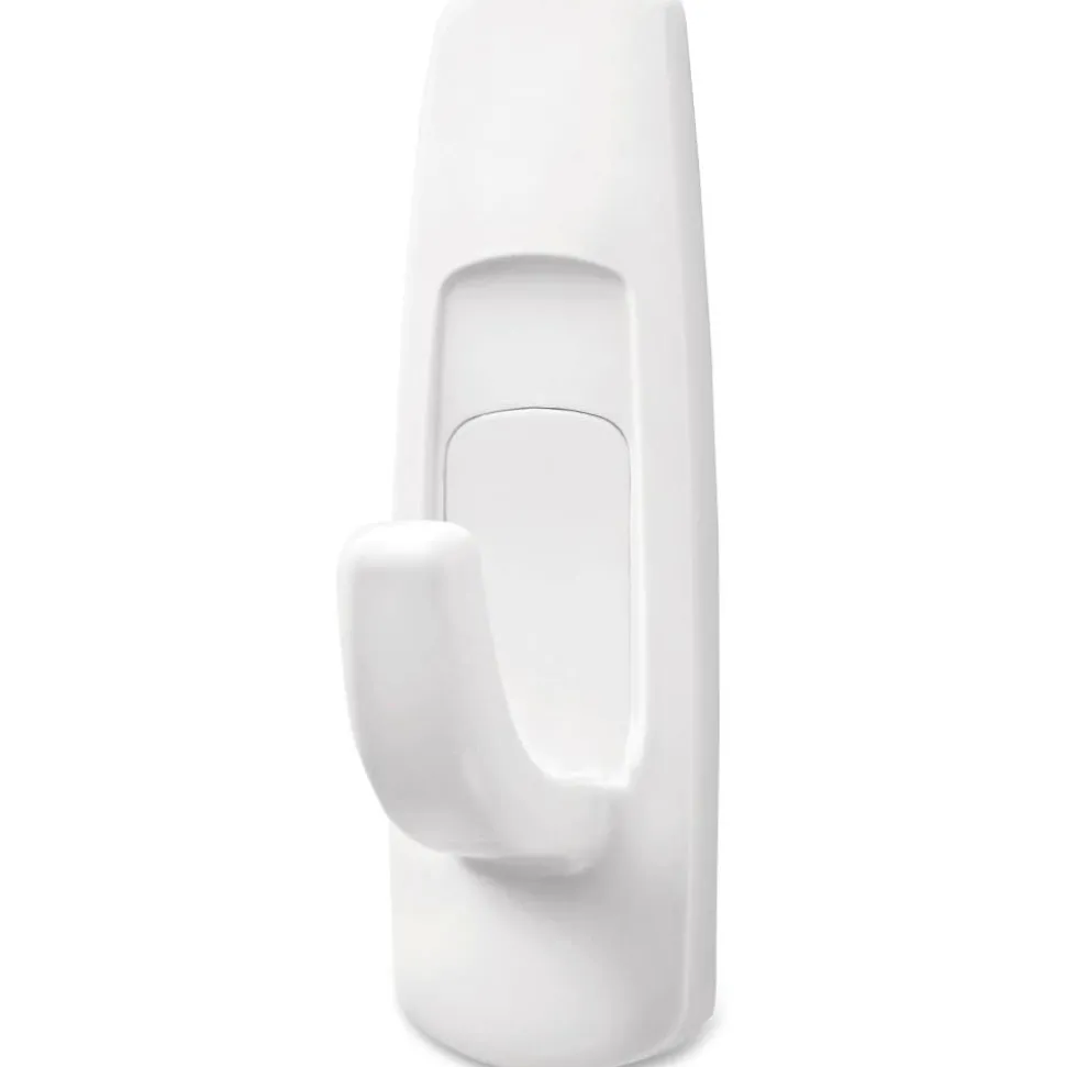 Command Medium Utility Hooks, 2 Hooks, 4 White Adhesive Strips, Damage Free Hanging Picture Hangers, No Tools Wall Hanging Strips For Living Spaces