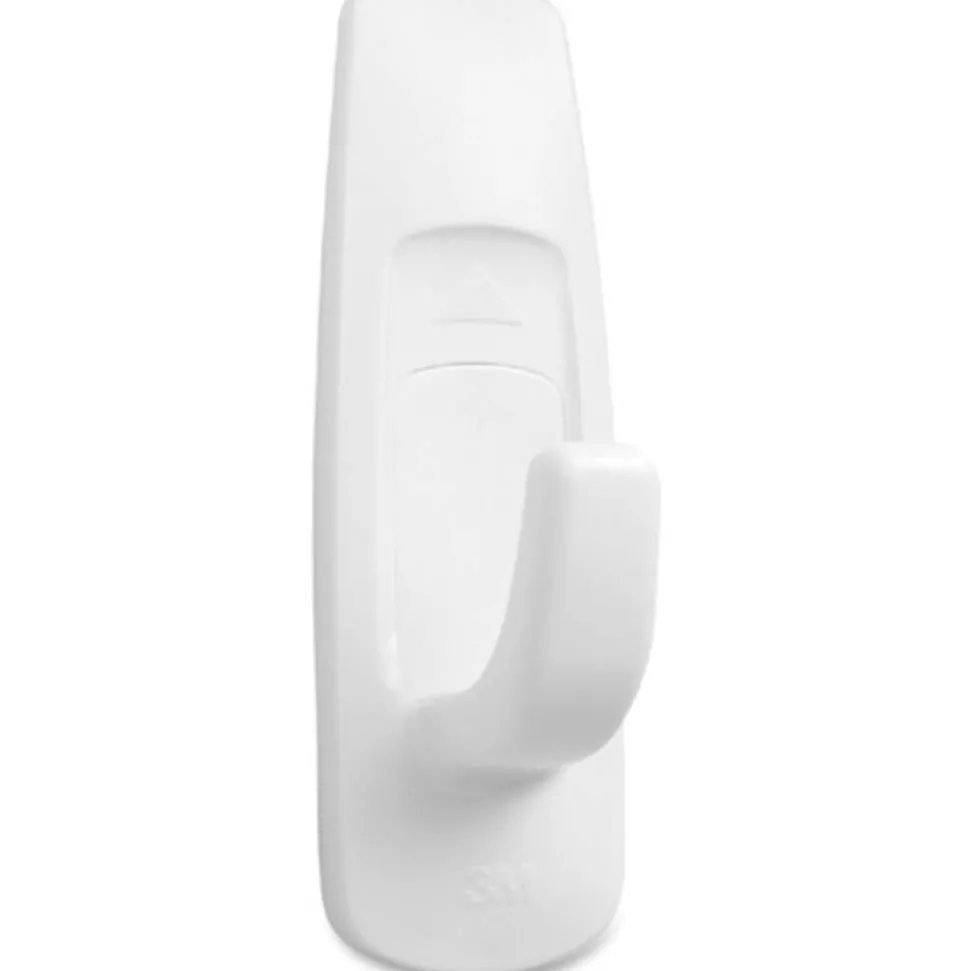 Command Medium Utility Hooks, 2 Hooks, 4 White Adhesive Strips, Damage Free Hanging Picture Hangers, No Tools Wall Hanging Strips For Living Spaces
