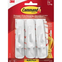 Command Medium Utility Hooks with Adhesive Strips