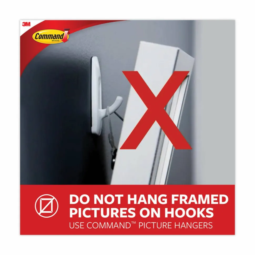 Command Mini Wall Hooks, 6 Command Hooks, 8 Command Strips, Damage Free Hanging of Dorm Room Decorations, Clear