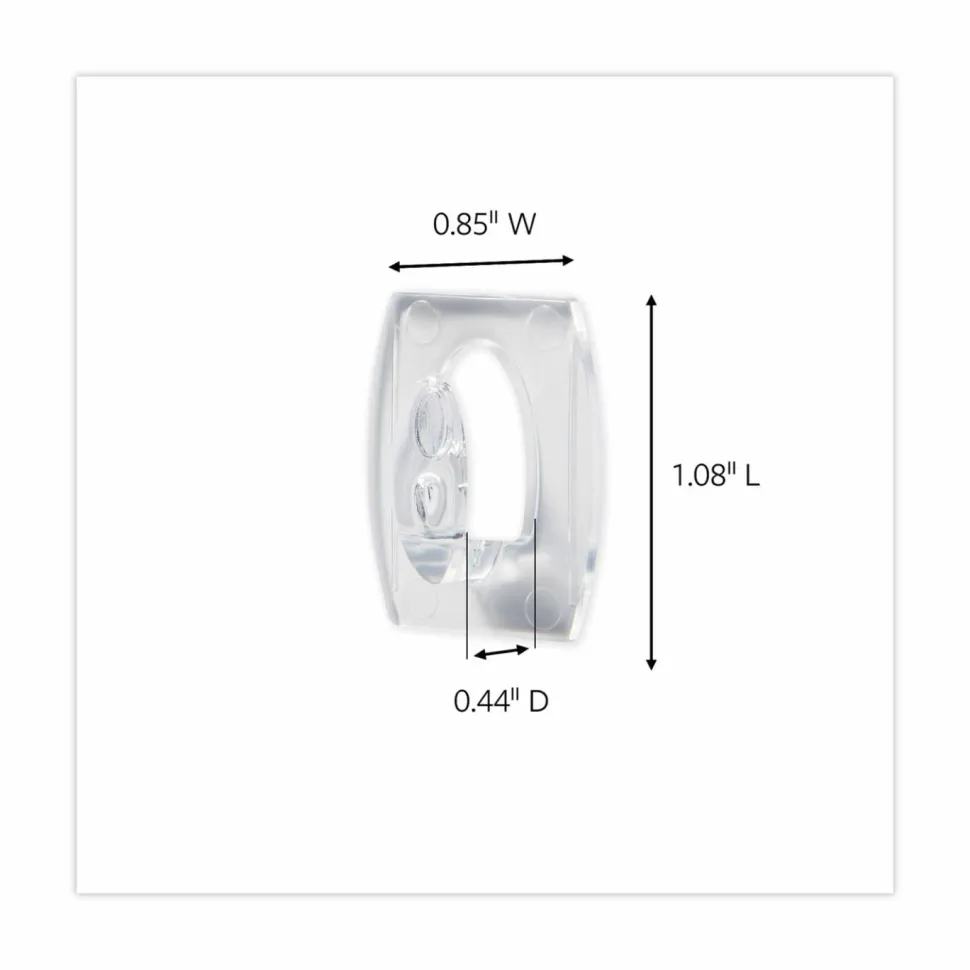 Command Mini Wall Hooks, 6 Command Hooks, 8 Command Strips, Damage Free Hanging of Dorm Room Decorations, Clear