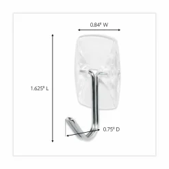 Command Small Clear Toggle-Wire Hooks, Metal Wire, Silver/Clear, Supports 0.5 lb, 40/Pack