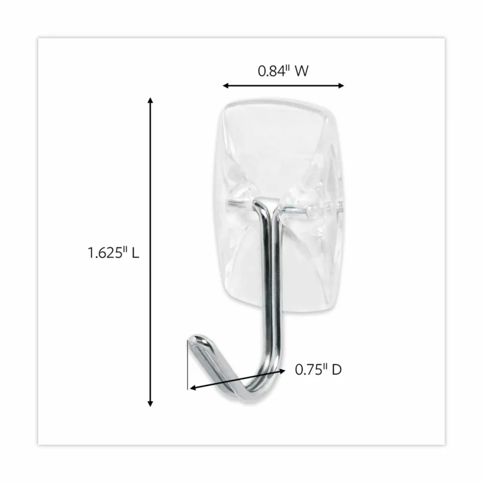 Command Small Clear Toggle-Wire Hooks, Metal Wire, Silver/Clear, Supports 0.5 lb, 40/Pack