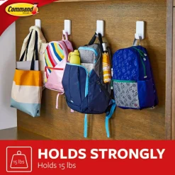Command X-Large Hooks, 2 Hooks, 8 White Adhesive Strips, Damage Free Hanging Picture Hangers, No Tools Wall Hanging Strips For Living Spaces