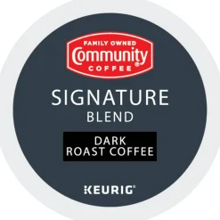 Community Coffee Keurig Single Serve K-Cup Pods, Signature Blend, Dark Roast, Box Of 96 Pods