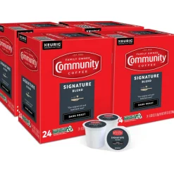 Community Coffee Keurig Single Serve K-Cup Pods, Signature Blend, Dark Roast, Box Of 96 Pods