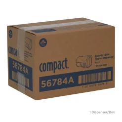 Compact by GP PRO, 2-Roll Side-by-Side Coreless High-Capacity Toilet Paper Dispenser, 56784A, 10.12