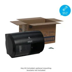 Compact by GP PRO, 2-Roll Side-by-Side Coreless High-Capacity Toilet Paper Dispenser, 56784A, 10.12