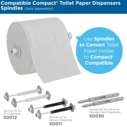 Compact Coreless Toilet Paper, 2-Ply, 4" x 3.8" Sheets, 100% Recycled Fiber, White, 1000 Sheets, 36 Rolls per Case