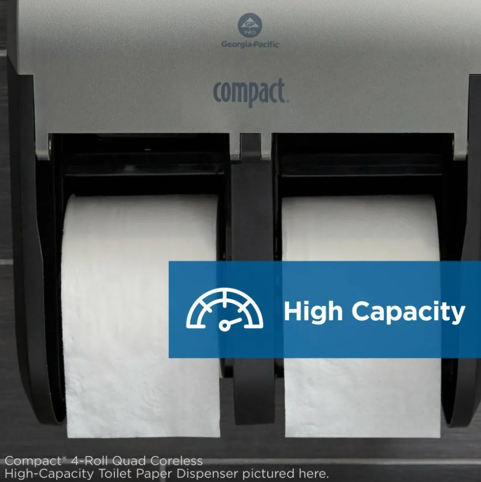 Compact Coreless Toilet Paper, 2-Ply, 4" x 3.8" Sheets, 100% Recycled Fiber, White, 1000 Sheets, 36 Rolls per Case