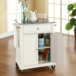 Compact Granite Top Kitchen Cart