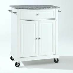 Compact Granite Top Kitchen Cart