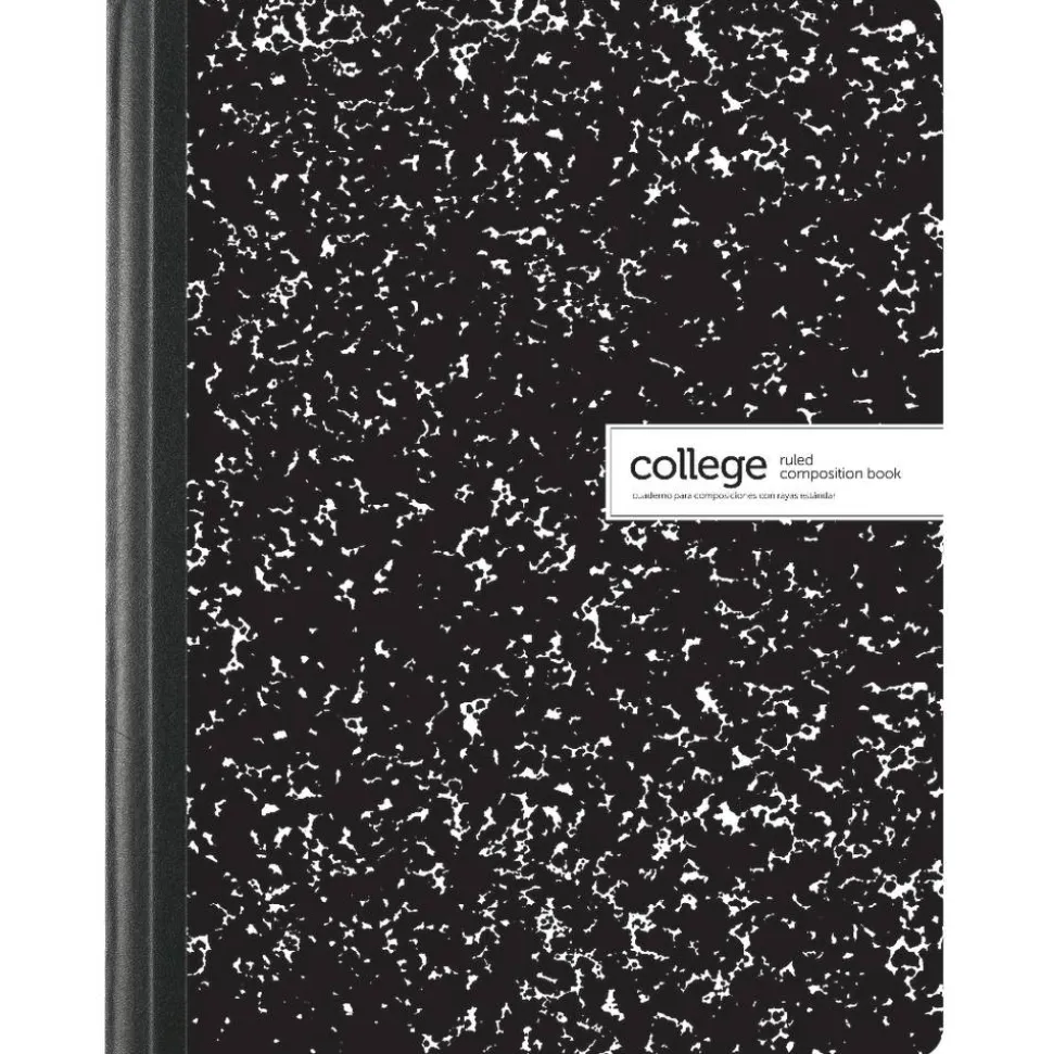 Composition Book, 7-1/2" x 9-3/4", College Ruled, 100 Sheets, Black/White