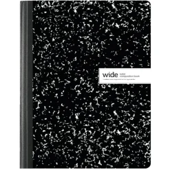 Composition Book, 7-1/2" x 9-3/4", Wide Ruled, 100 Sheets, Black/White